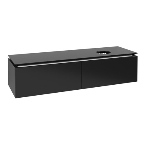 V&B Waschtischunterschrank Legato 160x38x50cm, WT re, Black Matt Lacquer