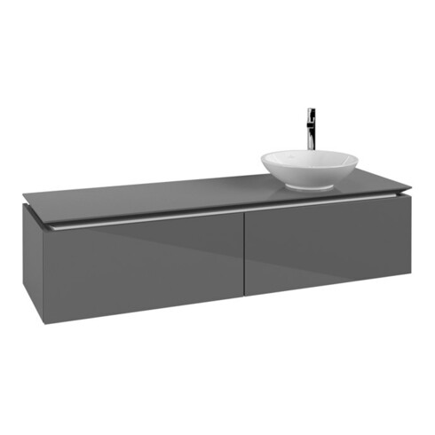 V&B Waschtischunterschrank Legato 160x38x50cm, WT rechts, Glossy Grey
