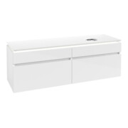 V&B Waschtischunterschrank Legato 160x50x50cm, WT R, m LED, glo wh.
