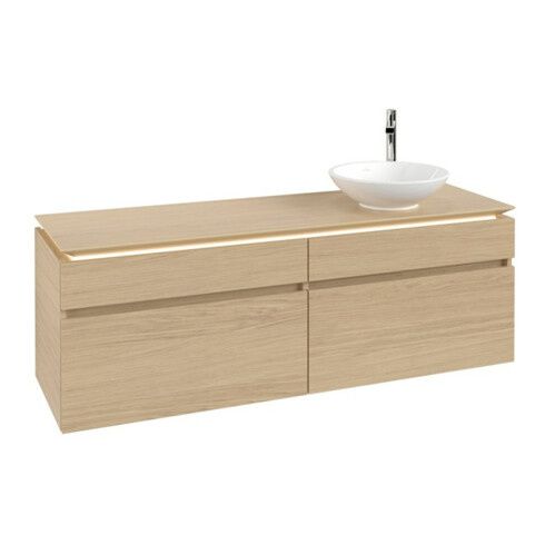 V&B Waschtischunterschrank Legato 160x50x50cm, WT R, m LED, Nord Oa