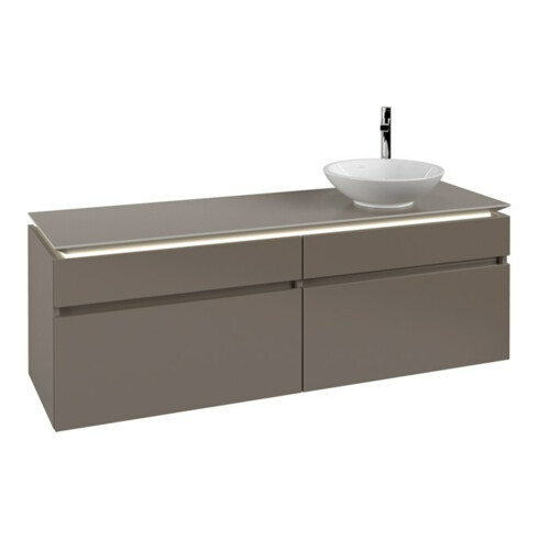 V&B Waschtischunterschrank Legato 160x50x50cm, WT R, m LED, Truffle Gr