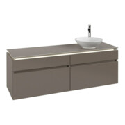 V&B Waschtischunterschrank Legato 160x50x50cm, WT R, m LED, Truffle Gr
