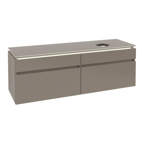 V&B Waschtischunterschrank Legato 160x50x50cm, WT R, m LED, Truffle Gr