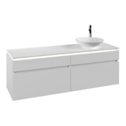 V&B Waschtischunterschrank Legato 160x50x50cm, WT R, m LED, wh. ma
