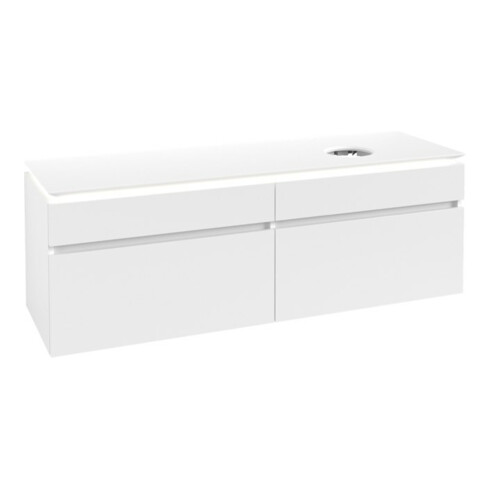 V&B Waschtischunterschrank Legato 160x50x50cm, WT R, m LED, wh. ma