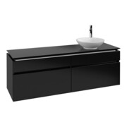 V&B Waschtischunterschrank Legato 160x50x50cm, WT re, Black Matt Lacquer