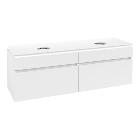 V&B Waschtischunterschrank Legato 160x55x50cm, f 2 Waschtische, White Matt