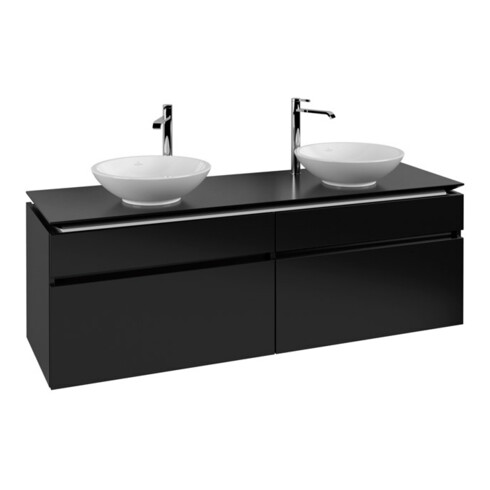 V&B Waschtischunterschrank Legato 160x55x50cm, f 2 WT, Black Matt Lacquer