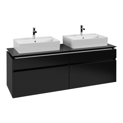 V&B Waschtischunterschrank Legato 160x55x50cm, f 2 WT, Black Matt Lacquer