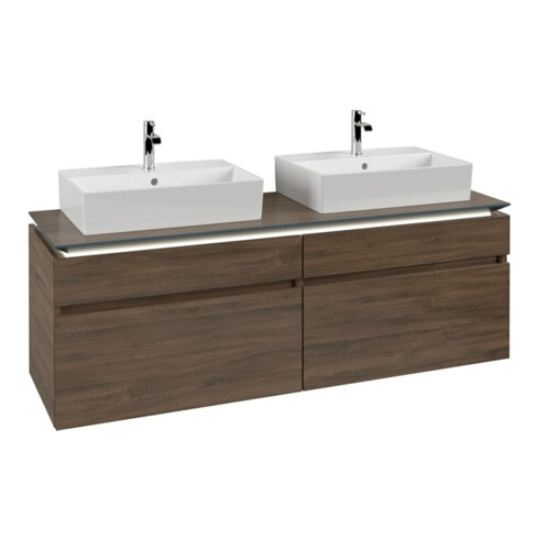 V&B Waschtischunterschrank Legato 160x55x50cm, f 2 WT, m LED, Ariz. Oa