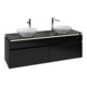 V&B Waschtischunterschrank Legato 160x55x50cm, f 2 WT, m LED, bl ma Lac-1