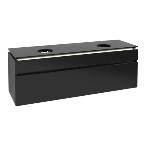 V&B Waschtischunterschrank Legato 160x55x50cm, f 2 WT, m LED, bl ma Lac
