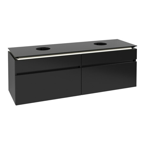 V&B Waschtischunterschrank Legato 160x55x50cm, f 2 WT, m LED, bl ma Lac