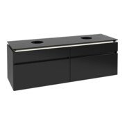 V&B Waschtischunterschrank Legato 160x55x50cm, f 2 WT, m LED, bl ma Lac