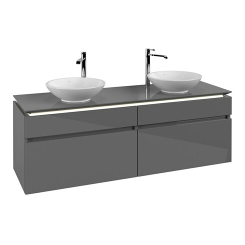 V&B Waschtischunterschrank Legato 160x55x50cm, f 2 WT, m LED, glo Gr