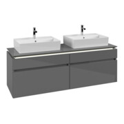V&B Waschtischunterschrank Legato 160x55x50cm, f 2 WT, m LED, glo Gr