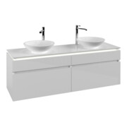 V&B Waschtischunterschrank Legato 160x55x50cm, f 2 WT, m LED, glo wh.