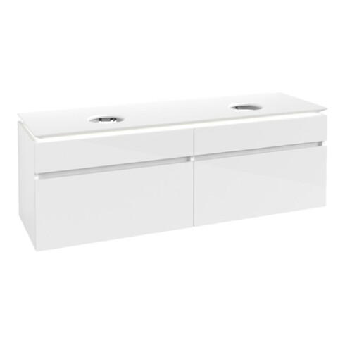 V&B Waschtischunterschrank Legato 160x55x50cm, f 2 WT, m LED, glo wh.