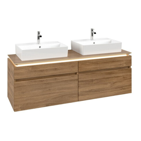 V&B Waschtischunterschrank Legato 160x55x50cm, f 2 WT, m LED, Kan Oa