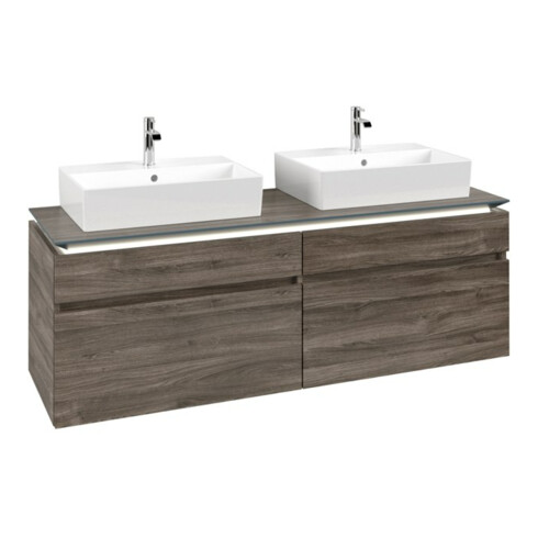 V&B Waschtischunterschrank Legato 160x55x50cm, f 2 WT, m LED, st. Oa