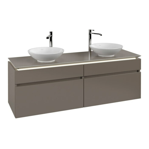 V&B Waschtischunterschrank Legato 160x55x50cm, f 2 WT, m LED, Truffle Gr