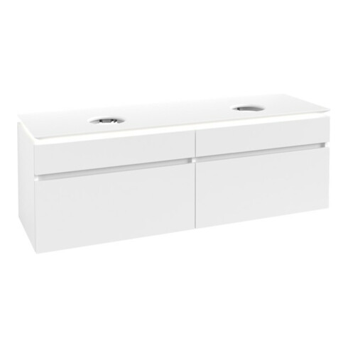 V&B Waschtischunterschrank Legato 160x55x50cm, f 2 WT, m LED, wh. ma