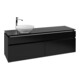 V&B Waschtischunterschrank Legato 160x55x50cm, WT li, Black Matt Lacquer-3