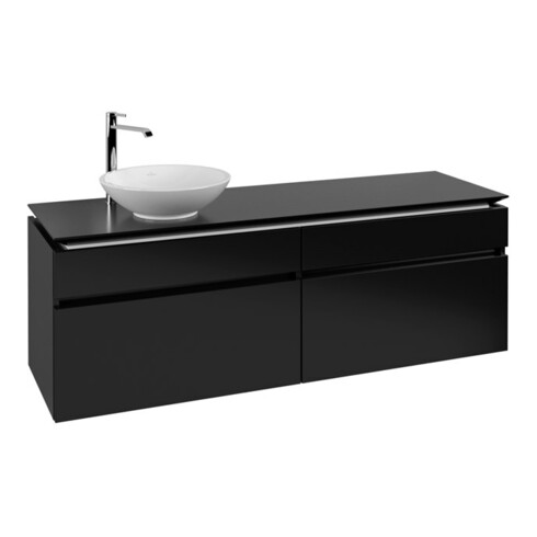 V&B Waschtischunterschrank Legato 160x55x50cm, WT li, Black Matt Lacquer