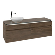 V&B Waschtischunterschrank Legato 160x55x50cm, WT li, m LED, Ariz. Oa