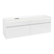 V&B Waschtischunterschrank Legato 160x55x50cm, WT li, m LED, glo wh.