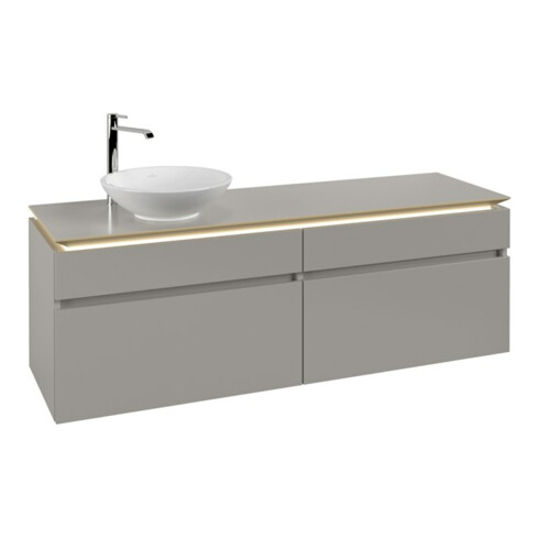 V&B Waschtischunterschrank Legato 160x55x50cm, WT li, m LED, so Gr
