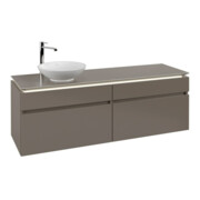 V&B Waschtischunterschrank Legato 160x55x50cm, WT li, m LED, Truffle Gr