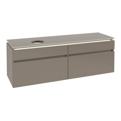 V&B Waschtischunterschrank Legato 160x55x50cm, WT li, m LED, Truffle Gr