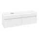 V&B Waschtischunterschrank Legato 160x55x50cm, WT li, m LED, wh. ma-1