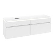 V&B Waschtischunterschrank Legato 160x55x50cm, WT li, m LED, wh. ma