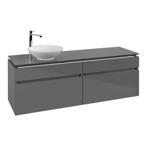 V&B Waschtischunterschrank Legato 160x55x50cm, WT links, Glossy Grey