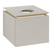V&B Waschtischunterschrank Legato 45x38x50cm, Waschtisch mittig, Soft Grey