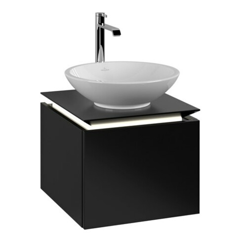 V&B Waschtischunterschrank Legato 45x38x50cm, WT m, m LED, bl ma Lac