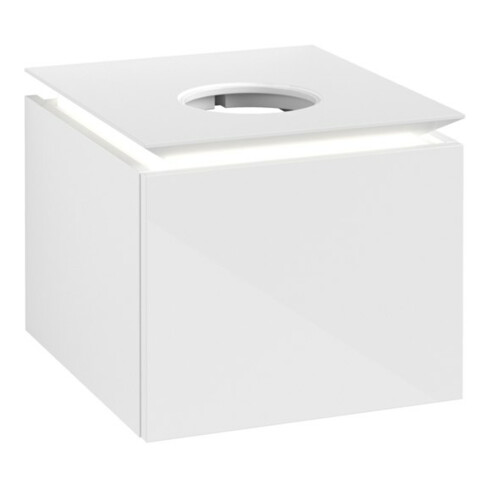 V&B Waschtischunterschrank Legato 45x38x50cm, WT m, m LED, glo wh.
