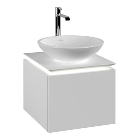 V&B Waschtischunterschrank Legato 45x38x50cm, WT m, m LED, wh. ma