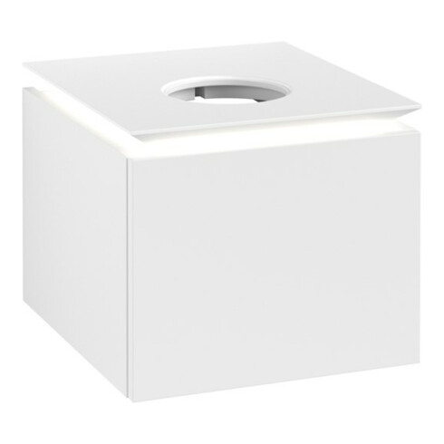 V&B Waschtischunterschrank Legato 45x38x50cm, WT m, m LED, wh. ma