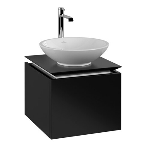 V&B Waschtischunterschrank Legato 45x38x50cm, WT mitt., Black Matt Lacquer