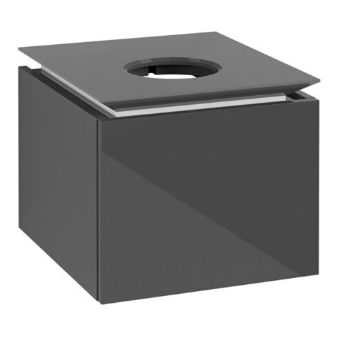 V&B Waschtischunterschrank Legato 45x38x50cm, WT mittig, Glossy Grey