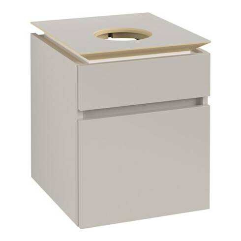 V&B Waschtischunterschrank Legato 45x55x50cm, Waschtisch mittig, Soft Grey