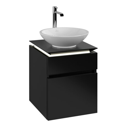V&B Waschtischunterschrank Legato 45x55x50cm, WT m, m LED, bl ma Lac