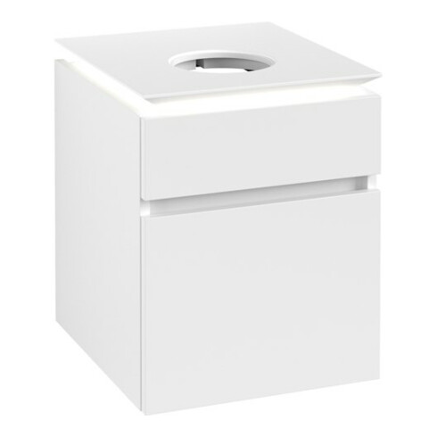 V&B Waschtischunterschrank Legato 45x55x50cm, WT m, m LED, wh. ma