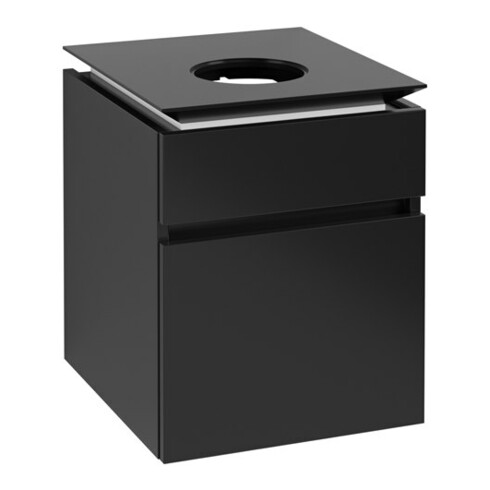 V&B Waschtischunterschrank Legato 45x55x50cm, WT mitt., Black Matt Lacquer