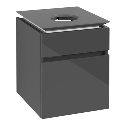 V&B Waschtischunterschrank Legato 45x55x50cm, WT mittig, Glossy Grey
