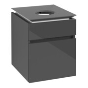 V&B Waschtischunterschrank Legato 45x55x50cm, WT mittig, Glossy Grey