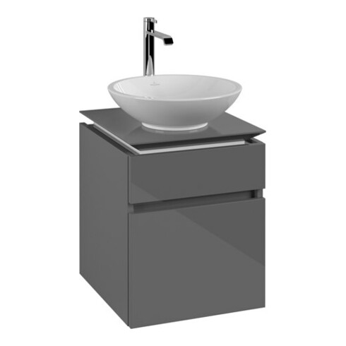 V&B Waschtischunterschrank Legato 45x55x50cm, WT mittig, Glossy Grey